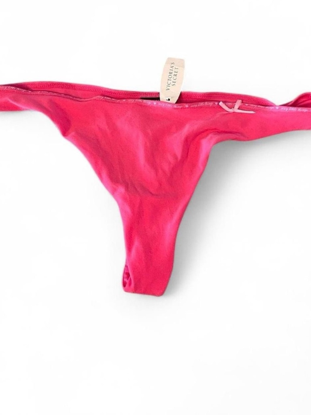 Victoria's Secret Sexy Little Things VinTge Hot Pink Cotton Thong Small